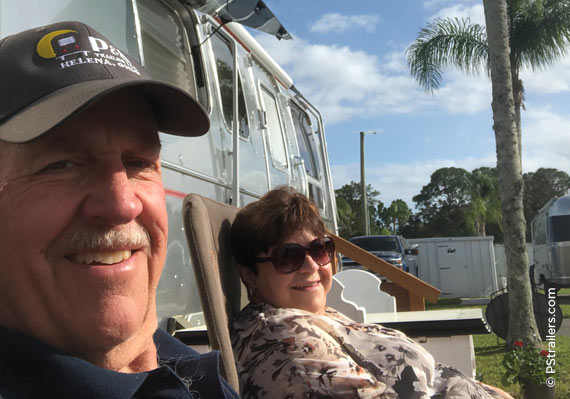 Steve and Becky Ruth in Florida with their Airstream