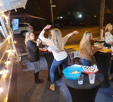 Airstream girls partying