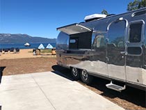 Tahoe Beach Club Airstream food trailer at beach